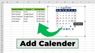 How to Add Calendar in Excel Easy and Quick [upl. by Notsahc]