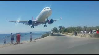 POV LOWEST LANDING from Wizz Air in Skiathos [upl. by Peppel320]