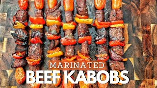 Easy Marinated Beef Kabobs  Grilling Beef Kabobs [upl. by Idona760]