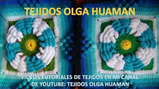 flor de dos colores tejido a crochet para colcha paso a paso video 4 [upl. by Grous]