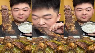 ASMR MUKBANG  Pork Ribs and Bean Stew with Sticky Rice EATING [upl. by Tuhn934]