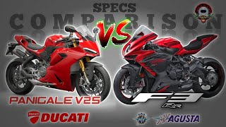 DUCATI PANIGALE V2S vs MV AGUSTA F3 RR SPECS COMPARISON [upl. by Eenalem]