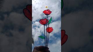 DIY Poppy flower glass painting🌹 shorts homedecor trending [upl. by Puna]