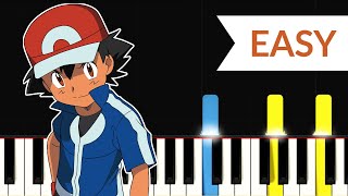 Pokemon XYZ Theme Song EASY Piano Tutorial [upl. by Adnohryt]