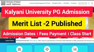 Admission List 2 Kalyani University PG Admission 202426 [upl. by Lydnek]