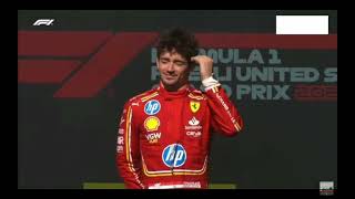 Charles Leclerc Monaco National anthem in United states grand prix [upl. by Enailil]