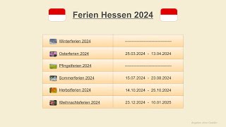 Ferien Hessen 2024 [upl. by Sayed]