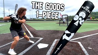 Hitting with the 2022 DeMarini The Goods 1piece  BBCOR Baseball Bat Review [upl. by Rumpf]