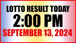 Lotto Result Today 2pm September 13 2024 Swertres Ez2 Pcso [upl. by Alad223]