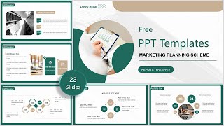 Great Green Minimalist Marketing PowerPoint Templates  Free [upl. by Niamreg]