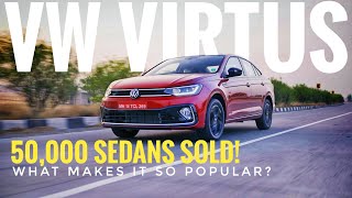 Volkswagen Virtus hits 50000 sales in India  What makes it popular  Price features engines [upl. by Sawyere909]