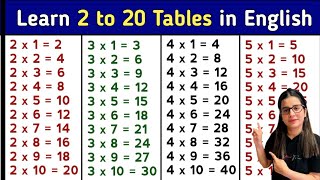 Learn Multiplication Table of 2 to 20  2 से 20 तक पहाड़े  Tables 2 to 20 [upl. by Aramoj273]