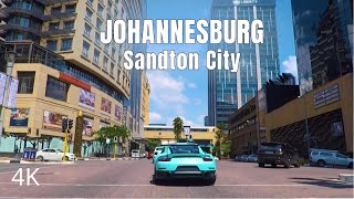 Johannesburg 4K  Africas Richest Square Mile  Sandton drive [upl. by Aihtibat]