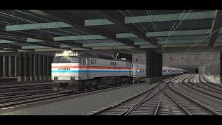 Train Simulator Classic Amtrak GE E60CP 621 Arrives  New York Penn Station NEC Action Preview [upl. by Rehpotsirhc]