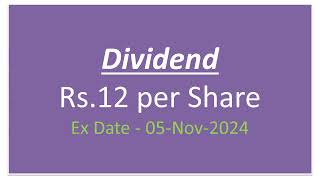 Dividend Rs1200  Dividend Stocks in November 2024 Upcoming Dividend Stocks in November 2024 [upl. by Hcone]