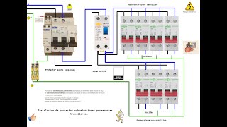 Instalación de protector sobretensiones permanentes transitorias [upl. by Naujyt]