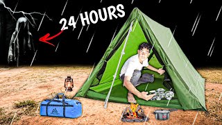 Night Camping In Forest  24 Hours Camping In Dark Forest😱 Gone Wrong 😱😨  24hours challenge [upl. by Pedaiah]