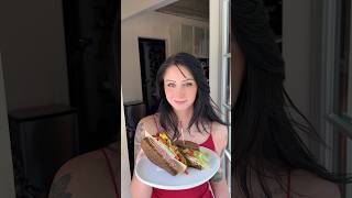 Salami on Pumpernickel Rye cooking sandwich easyrecipe [upl. by Yrrehc]