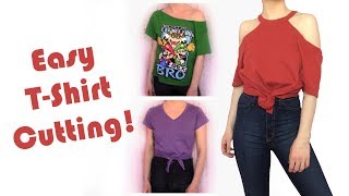 DIY TShirt Cutting Easy Alterations  No Sewing No Glue [upl. by Prud]