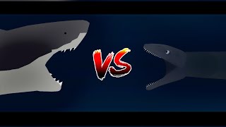 Plesiosaurus VS Megalodon Stick Nodes Animation [upl. by Raffaj]