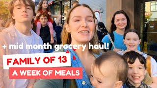 Family of 13  What we eat in a week  mid month grocery haul [upl. by Ssej]