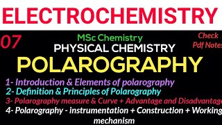 Polarography  Intro  Element  Definition Principal  Instrumentation  Working mechanism • MSc [upl. by Lashoh]