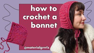 easy crochet bonnet tutorial  beginner friendly [upl. by Enilrahc]