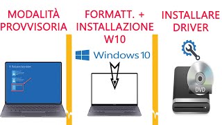 COME AVVIARE MODALITÀ PROVVISORIA  FORMATT PC  INSTALLARE DRIVER Windows 10 [upl. by Nibla953]