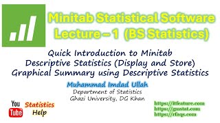 A Quick Introduction to Minitab Lecture 1 BS Stat 20212025 Urdu [upl. by Jenne]