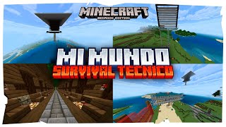 😯DESCARGA MI MUNDO TÉCNICO ✅ 100 SURVIVAL 🧐 CON LOGROS ACTIVADOS PARA MINECRAFT BEDROCK 121 [upl. by Esir]