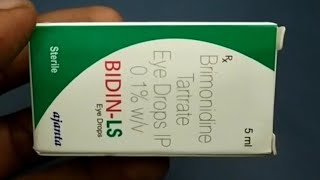 Bidin LS Eye Drops  Brimonidine Tartrate Eye drops Ip 01WV  Bidin LS Eye Drops Uses Side effect [upl. by Dreeda676]