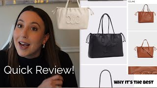 The Celine Cabas Drawstring Tote Bag  Review and Mod shots  Quick Review  Jessica Quick [upl. by Haisi]