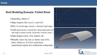 Abaqus Tutorial Shell Elements 3 Example Problem folded sheet [upl. by Aleina]