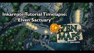 Inkarnate Tutorial Timelapse  Elven Sanctuary  Map making for DampD  RPG Gaming [upl. by Nymrak]