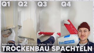 TROCKENBAU Q1Q4 spachteln einfach erklärt die BESTE ANLEITUNG die du anschauen kannst 👷🏼‍♂️ [upl. by Firman]