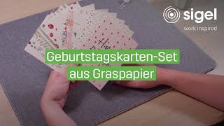 GeburtstagskartenSet aus Graspapier  SIGEL [upl. by Reeva824]