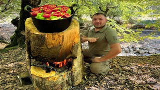 Wilderness Cooking Crafting a Stump Stove and Cooking Ajab Sandal [upl. by Raeann532]