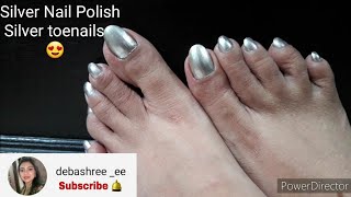 Silver Nail Polish Steel Toes Silver Toenails [upl. by Gerrit71]