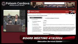 FCUSD School Board 4 18 24 Land AcknowledgementWithout closing remarks [upl. by Corrie]