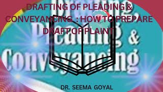 DRAFTING PLEADING amp CONVEYANCING HOW TO DRAFT PLAINT PLAINT FOR RECOVERY OF DEBT [upl. by Ovida]