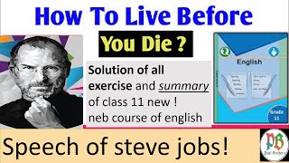 how to live before you die excercise  how to live before you die class 11 neb solution excercise [upl. by Annil]