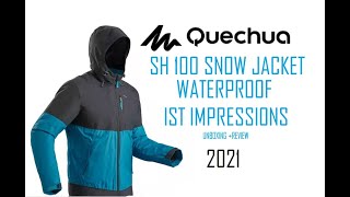 Quechua SH100 XWARM  BlueCarbon Grey  Decathlon Mens snow jacket waterproof Unboxing amp Review [upl. by Krik]