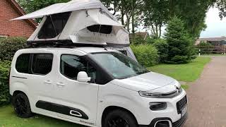 Campwerk Dachzelt Adventure 140 mit Vorzelt auf Citroen Berlingo K9 [upl. by Nollad61]