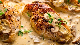 PanFried Chicken in a Creamy White Wine amp Garlic Sauce [upl. by Enerehs]