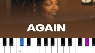 Janet Jackson  Again piano tutorial [upl. by Werby]