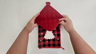 DIY SEW THE EASIEST HANGING DISH TOWEL YOULL EVER MAKE SEWING TUTORIALCHRISTMAS GIFT IDEA PART 22 [upl. by Ettenrahs]