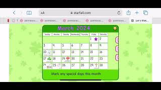 Starfall Calendar March 2024 [upl. by Akeinahs]