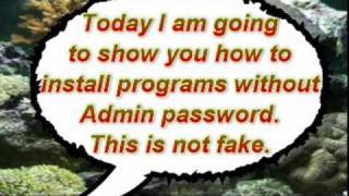 How to install programs without administrator password Windows Vista [upl. by Dusa]