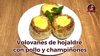 Volovanes celestiales de pollo y champiñones un delicioso capricho de hojaldre [upl. by Akem]