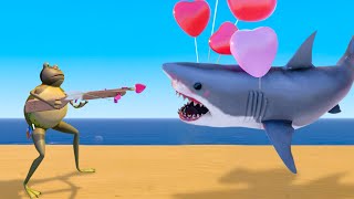 NEW LOVE GUN vs SHARKS  Amazing Frog Part 201  Pungence [upl. by Mahgirb703]